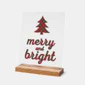 Merry und Bright Weihnachtstypografie Akrylic Sign Acrylschild (Winkel)