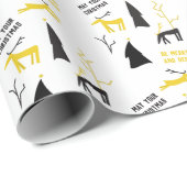 MERRY UND DEER CHRISTMAS GESCHENKPAPIER (Rolleneckpunkt)