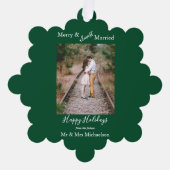 Merry und fast Verheiratet Minimalistisch Ornament Karte (Vorderseite)