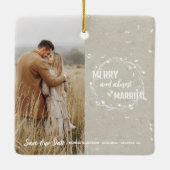 Merry und fast Verheiratet Save the Date Keepake Keramikornament (Rückseite)