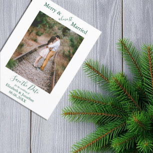 Merry und fast Verheiratet Save the Date Minimalis Feiertagspostkarte