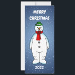 Merry und Happy Snowman<br><div class="desc">Der frohe Schneemann mit einem grünen Hut und einem roten Schal ist zu Weihnachten bereit.</div>
