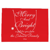 Merry und helle Skriptname Chic Red Christmas Große Geschenktüte (Rückseite)