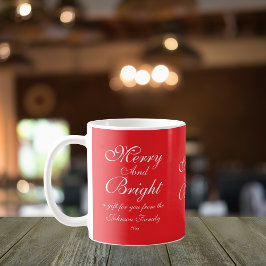 Merry und helle Skriptname Chic Red Christmas Kaffeetasse