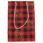 Merry und hellschwarz Rot Buffalo Kariert rustikal Mittlere Geschenktüte (Vorderseite)