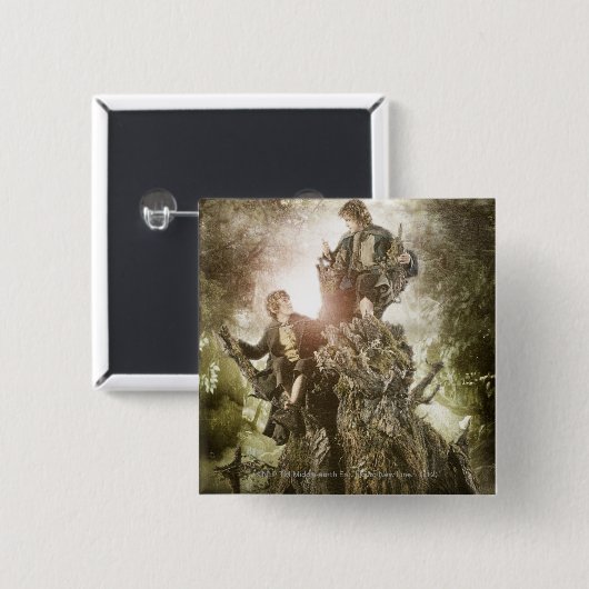 Merry und Peregrin auf Treebeard Button (Vorne & Hinten)