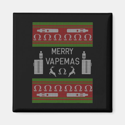 Merry Vapemas - Vaping Ugly Christmas Sweater Magnet (Vorne)