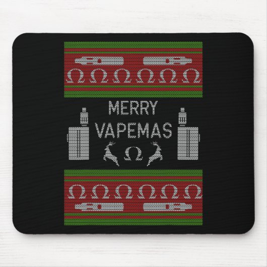 Merry Vapemas - Vaping Ugly Christmas Sweater Mousepad (Vorne)