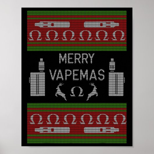 Merry Vapemas - Vaping Ugly Christmas Sweater Poster (Vorne)