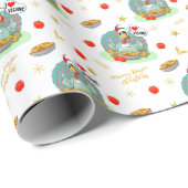 Merry Vegan Christmas, Funny Turkey Geschenkpapier (Rolleneckpunkt)