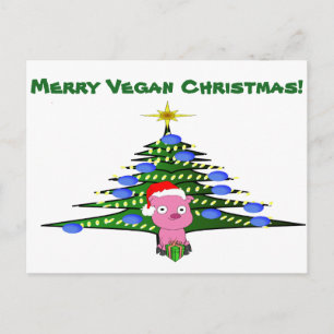 Merry Vegan Christmas Postcard Feiertagspostkarte