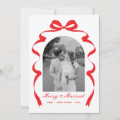 Merry & Verheiratet Bow Foto Weihnachten Neu (Vorderseite)