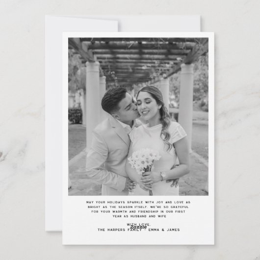 Merry & Verheiratet Bow Foto Weihnachten Neu (Rückseite)