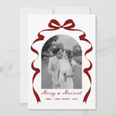 Merry & Verheiratet Bow Foto Weihnachten Neu (Vorderseite)