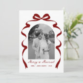 Merry & Verheiratet Bow Foto Weihnachten Neu (Stehend Vorderseite)