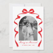 Merry & Verheiratet Bow Foto Weihnachten Neu (Vorderseite)