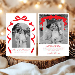 Merry & Verheiratet Bow Foto Weihnachten Neu