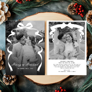 Merry & Verheiratet Bow Foto Weihnachten Neu