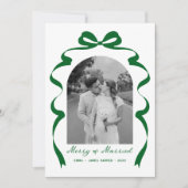 Merry & Verheiratet Bow Foto Weihnachten Neu (Vorderseite)