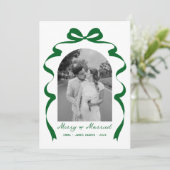 Merry & Verheiratet Bow Foto Weihnachten Neu (Stehend Vorderseite)