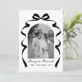 Merry & Verheiratet Bow Foto Weihnachten Neu (Stehend Vorderseite)