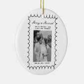 Merry & Verheiratet Bow Foto Weihnachten Neu Keramik Ornament (Rechts)