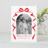 Merry & Verheiratet Bow Foto Weihnachten NewWeds A (Stehend Vorderseite)