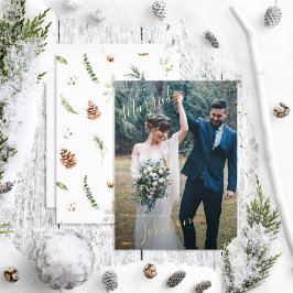Merry & Verheiratet Cotton Winter Wedding Foto Folien Feiertagskarte