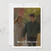 Merry & Verheiratet Couple Holiday Card Feiertagskarte (Vorderseite)