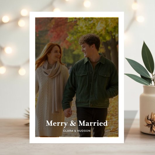Merry & Verheiratet Couple Holiday Card Feiertagskarte