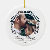 Merry & Verheiratet Cutout Rahmen 2-Foto 1. Weihna Keramik Ornament (Hinten)