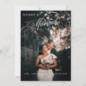 Merry & Verheiratet Elegantes Script-Foto Feiertagskarte (Vorderseite)
