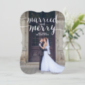 MERRY & VERHEIRATET | FERIENFOTOKARTE FEIERTAGSKARTE (Stehend Vorderseite)