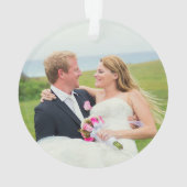 Merry & Verheiratet First Christmas Foto Ornament (Rückseite)