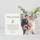 Merry & Verheiratet Foto Wedding Card Dankeskarte (Stehend Vorderseite)