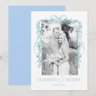 Merry & Verheiratet Grandmillenial Blue Christmas Feiertagskarte
