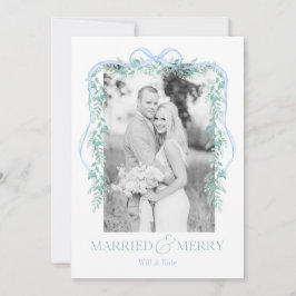 Merry & Verheiratet Grandmillenial Blue Christmas  Feiertagskarte