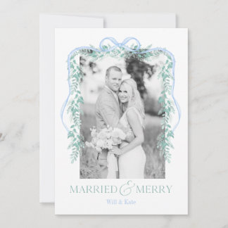 Merry & Verheiratet Grandmillenial Blue Christmas Feiertagskarte