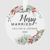 Merry Verheiratet Greenery Berry Foliage Ornament (Vorderseite)