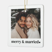 Merry & Verheiratet Heart Foto Keramikornament (Links)