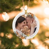 Merry & Verheiratet Holiday Wedding Newlyweds Foto Keramik Ornament