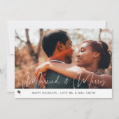 Merry & Verheiratet Holly Foto Urlaubskarte. (Vorderseite)