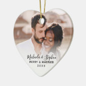 Merry & Verheiratet Names Year & Wedding Foto Keramik Ornament (Links)