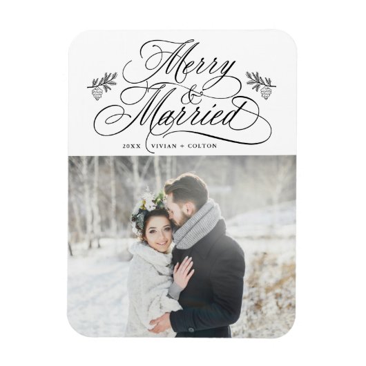 Merry & Verheiratet New Weds Erstes Weihnachtsfest Magnet (Vertikal)