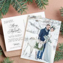 Merry & Verheiratet New Weds Erstes Weihnachtsfest Postkarte