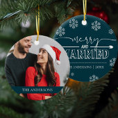 Merry & Verheiratet Newlywed First Christmas Foto Keramik Ornament