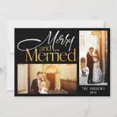 Merry & Verheiratet Newlyweds 2 Foto Weihnachten (Vorderseite)