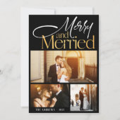 Merry & Verheiratet Newlyweds 3 Foto Weihnachten (Vorderseite)