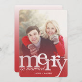 MERRY & Verheiratet Red Overlay Foto Weihnachten (Vorne/Hinten)