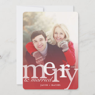 MERRY & Verheiratet Red Overlay Foto Weihnachten